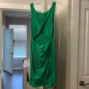 Green cut out mini dress
